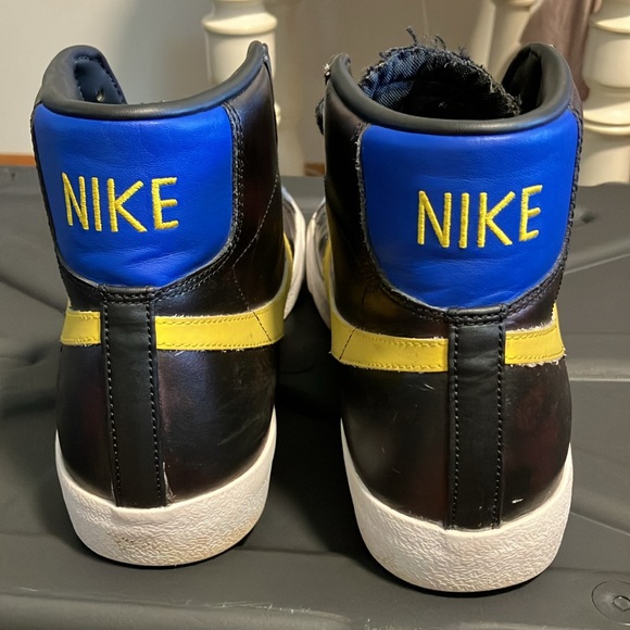 Mens Nike Blazer Peace Love BLK/BLUE/YELLOW Hightop sneakers size 10 - Picture 5 of 6